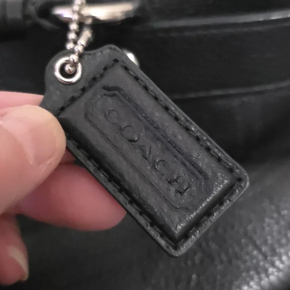 Coach Y2K Penelope Pebbled Leather Satchel Shoulder Bag Black Turnlock - Picture 12 of 13